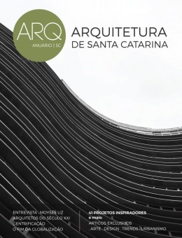 Edição 9 do Anuário ArqSC, com design assinado por Rodrigo Mendonça para a editora Vogal - finalista na categoria Outros. 